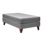 Cama Europea Celta Apolo Black / 1.5 Plazas / Base Normal